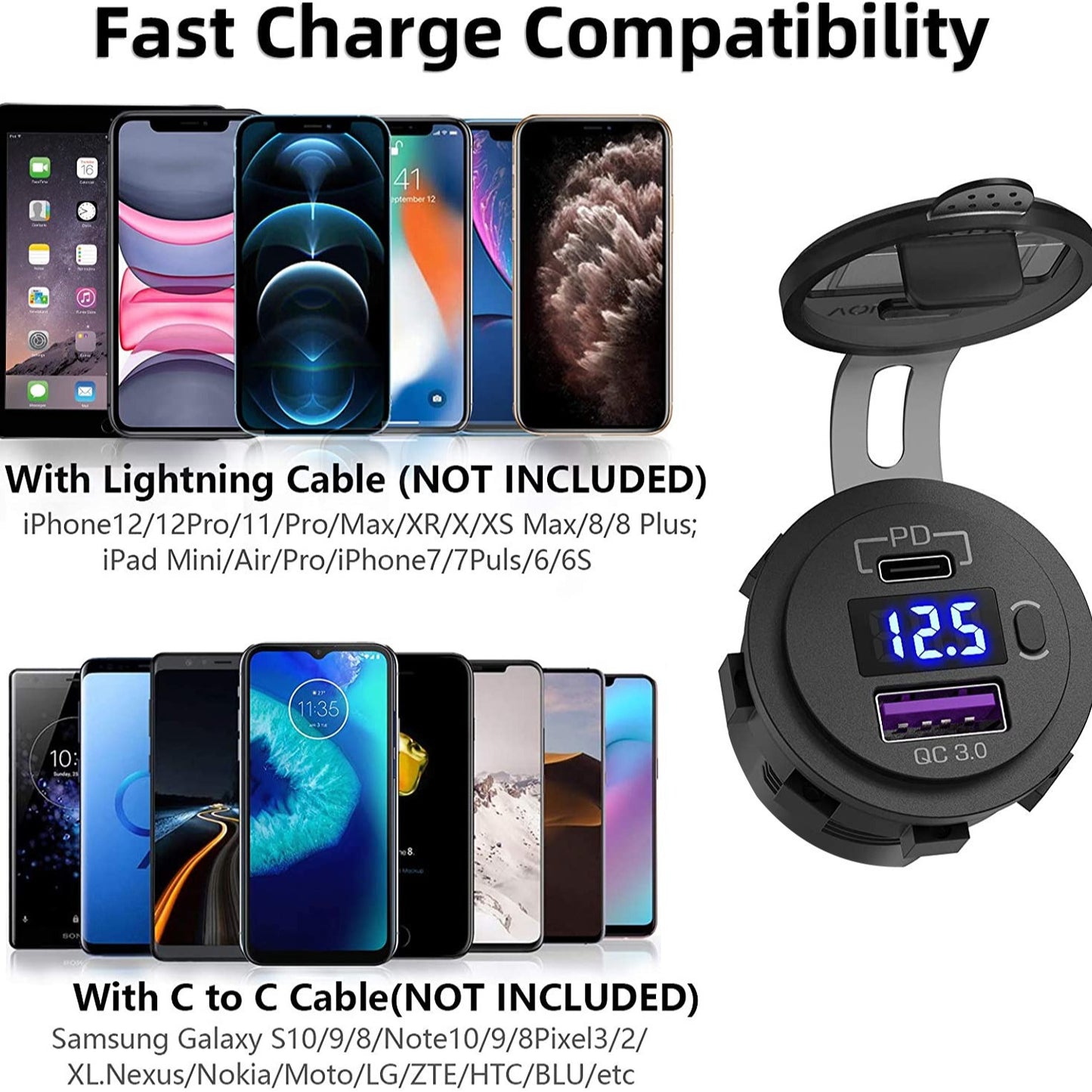 FT-DS3034-Car charger PD fast charging with digital display (contact us before order)