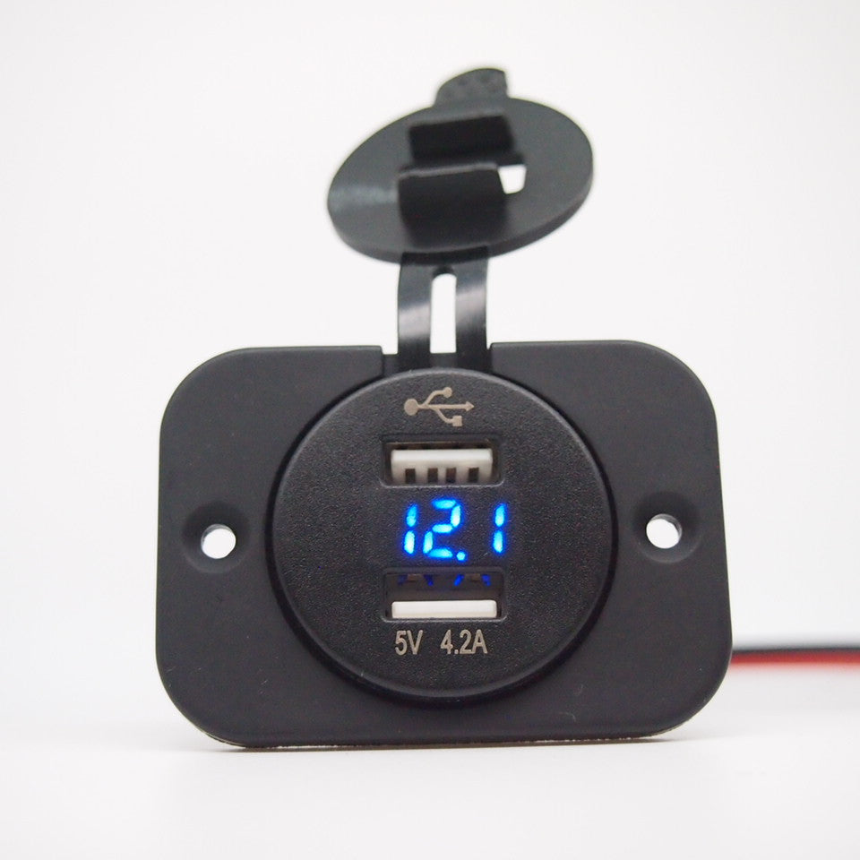 USB Charger Socket with LED Voltmeter for Boat Moto RV(contact us before order)