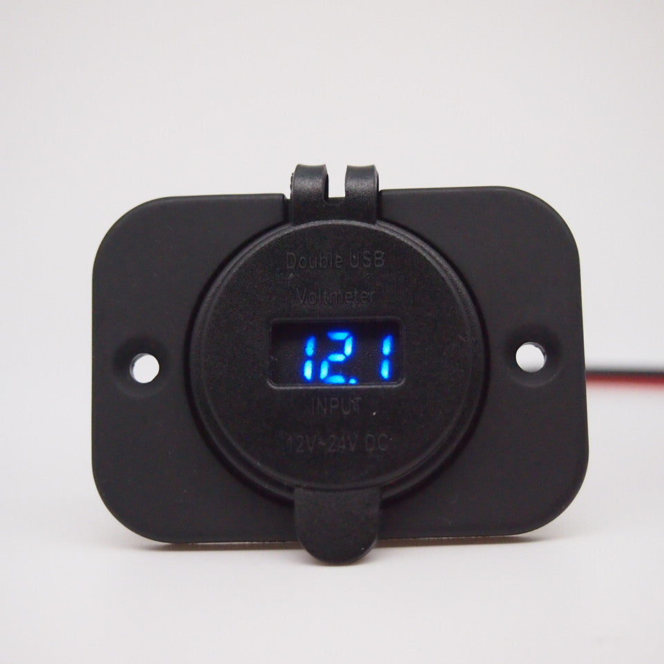 USB Charger Socket with LED Voltmeter for Boat Moto RV(contact us before order)