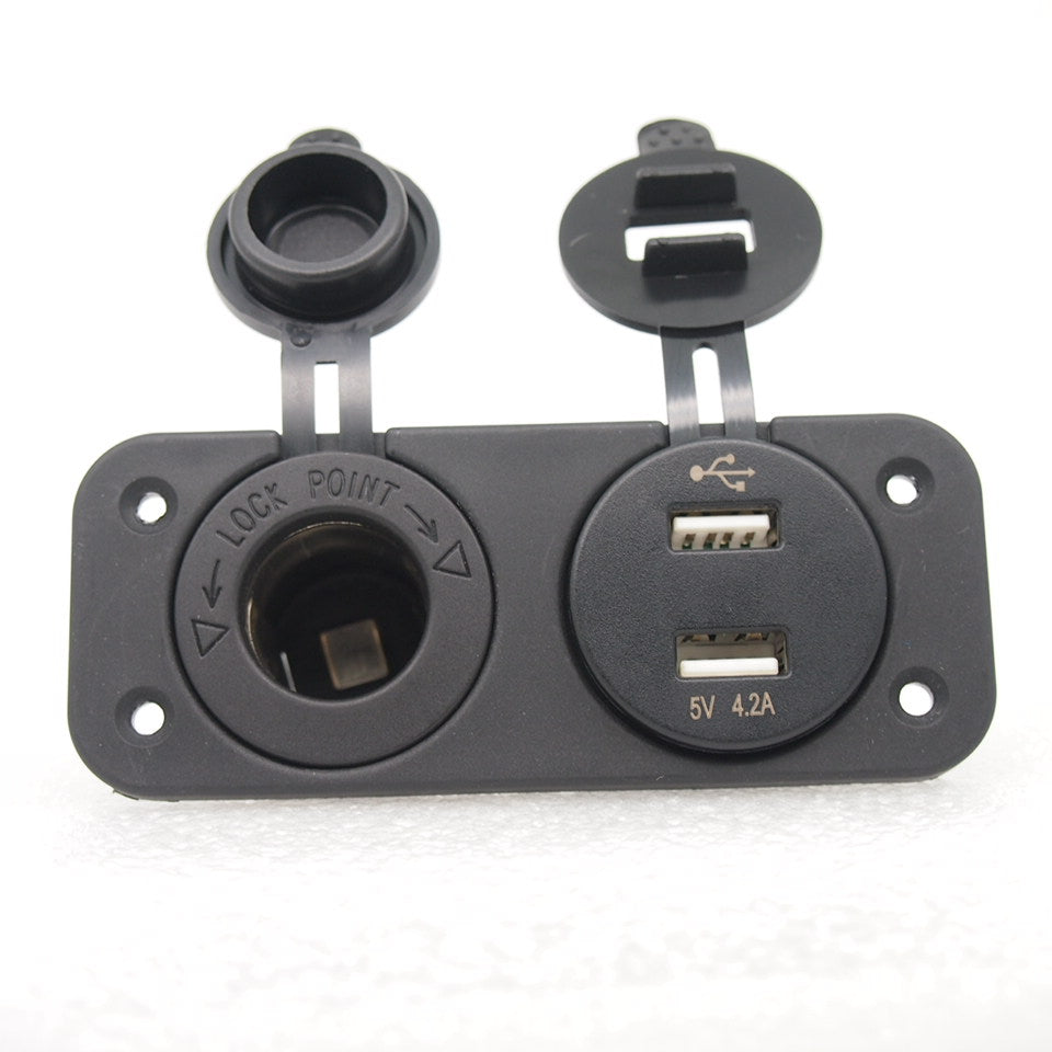 2holes panel 12V USB Outlet socket Marine Panel Plug(contact us TO get best pricebefore order)