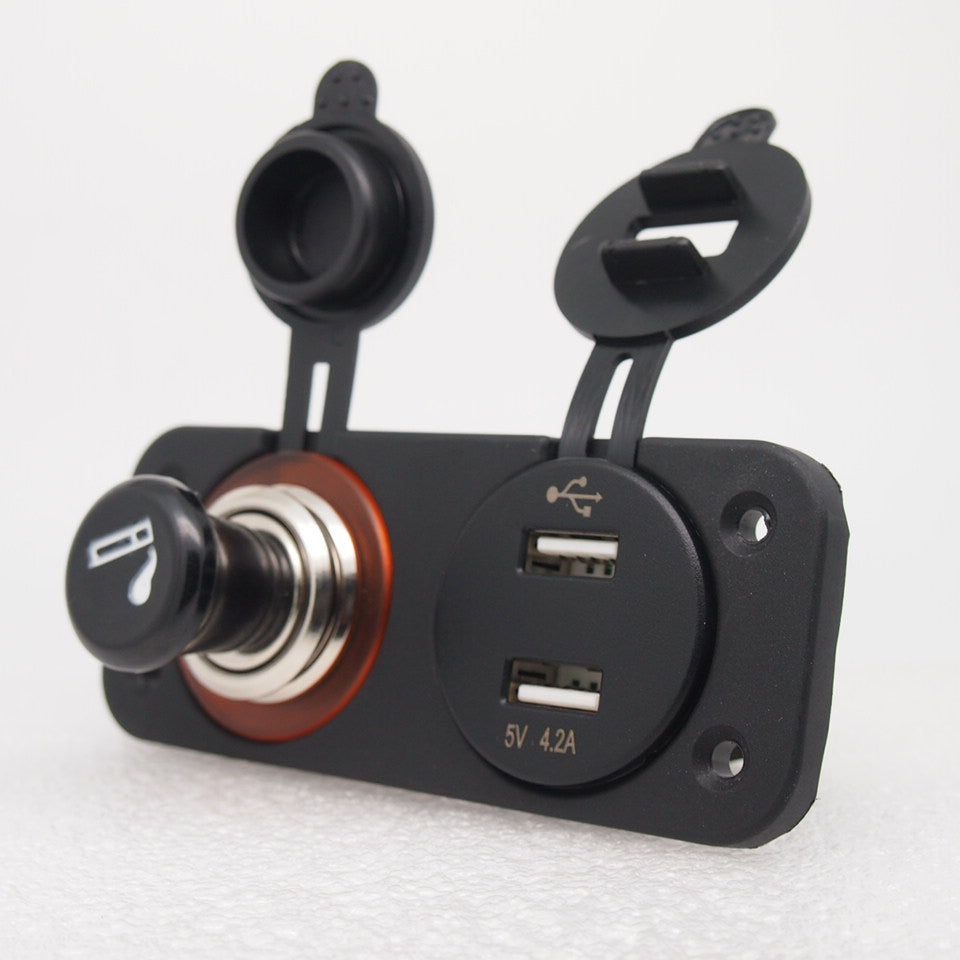 2holes panel 12V USB Outlet socket Marine Panel Plug(contact us TO get best pricebefore order)