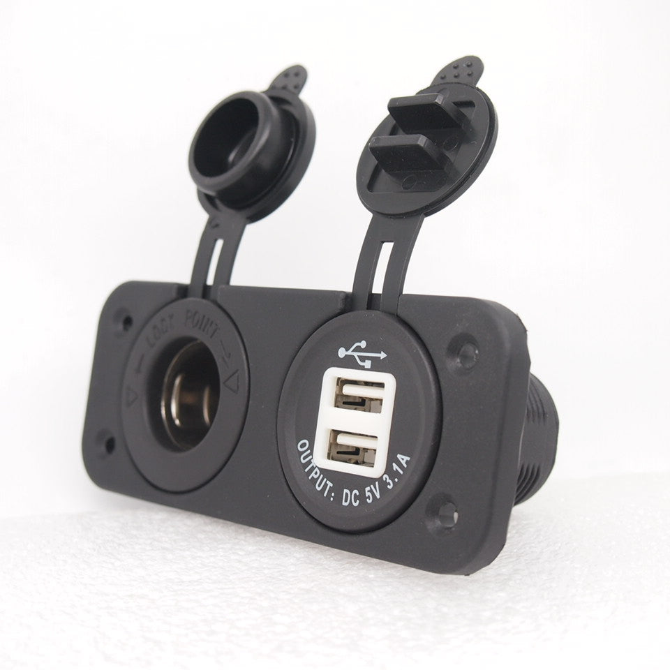 2holes panel 12V USB Outlet socket Marine Panel Plug(contact us TO get best pricebefore order)