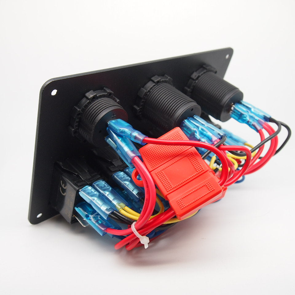 6 Gang Marine Boat Rocker Switch Panel Waterproof + USB Switch(wholesale contact us before order)