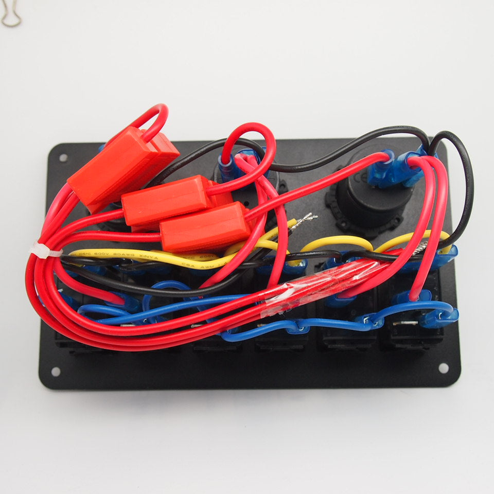 6 Gang Marine Boat Rocker Switch Panel Waterproof + USB Switch(wholesale contact us before order)