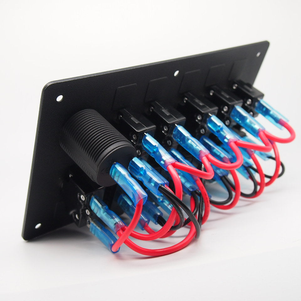 5 Gang Marine Boat Rocker Switch Panel Waterproof + USB Switch(wholesale ,contact us before order)