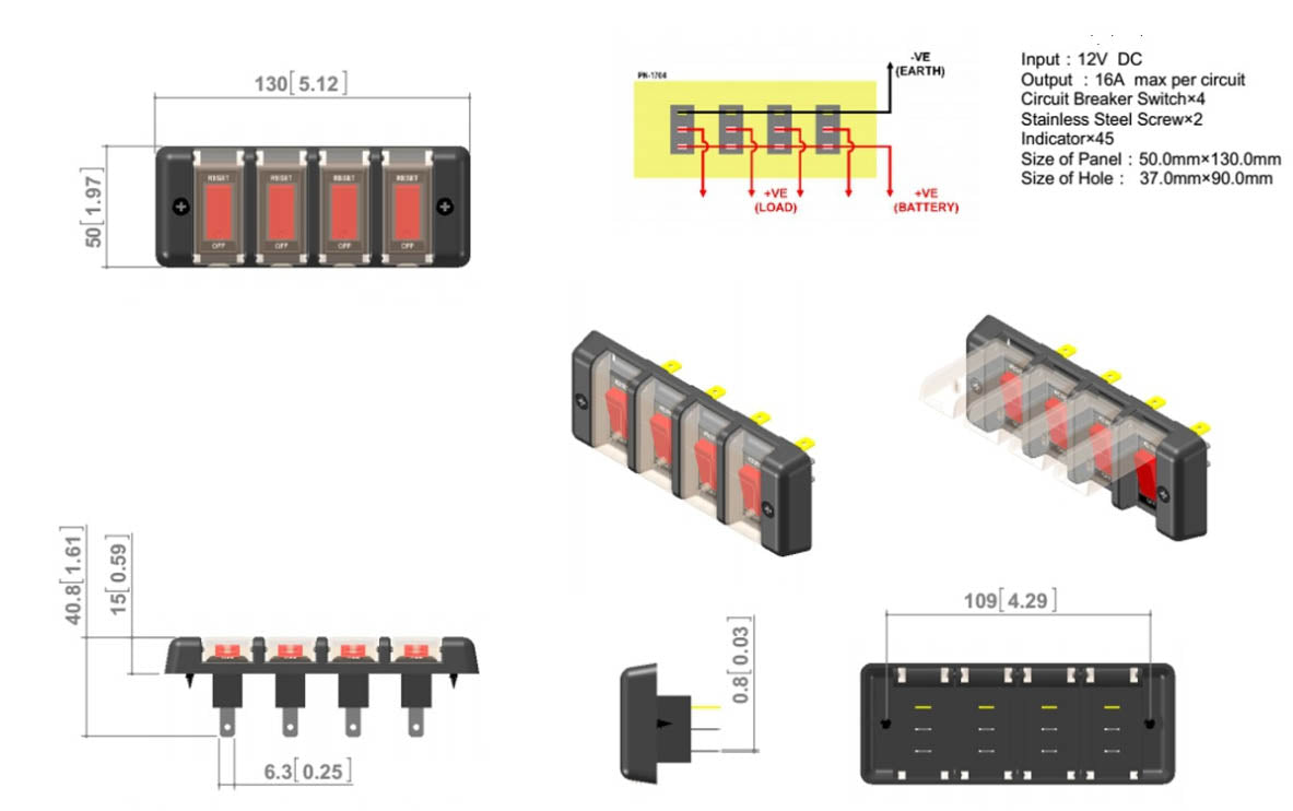12V Racing Car Ignition Switch Panel (contact us to get really price