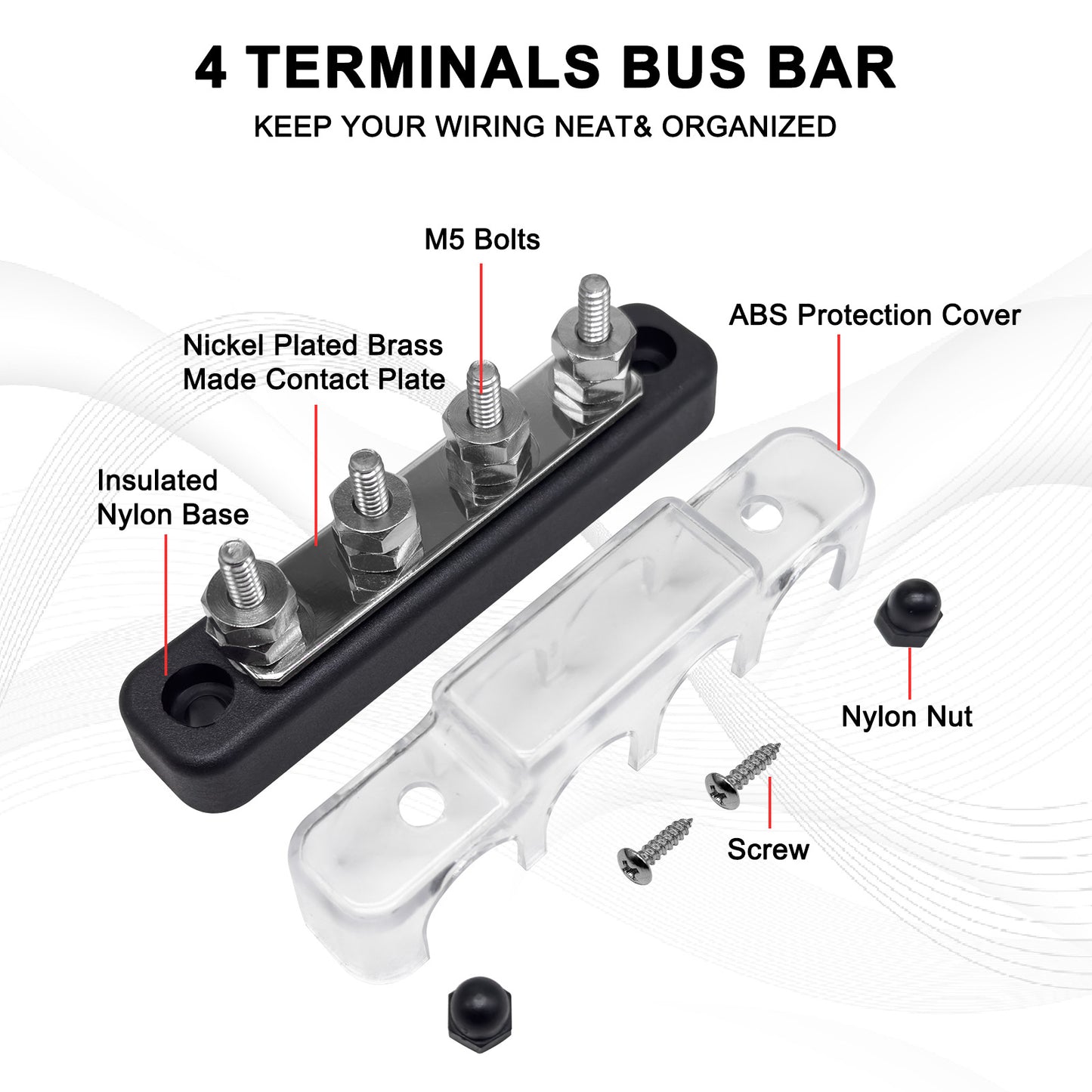 Vehicle and vessel modification 4-way busbar 150A high current busbar(contact us before order)