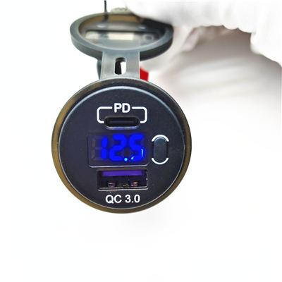 QC3.0+PD Fast Charging USB Charger with voltmeter switch (FDS2034)