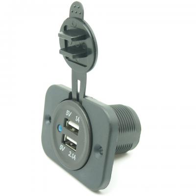 Double Ports Panel Mount 12V USB Charger Socke(FDS2013-1)