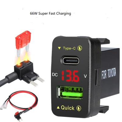 Super Fast Charging 66W Charger Socket For Toyota 