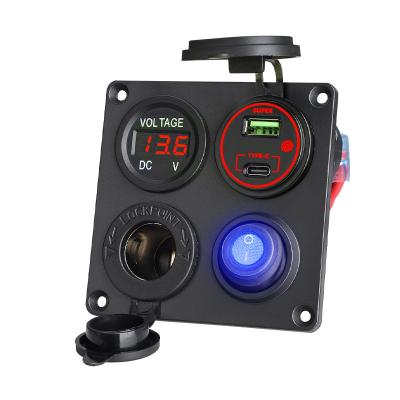  66W PD USB with Switch Car Phone Charger Panel (F4HCC)