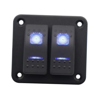 2Gang ON OFF LED Rocker Switch Panel