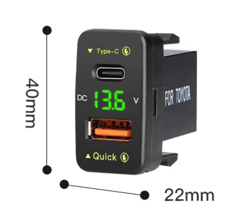 36W fast charging PD car charger For Toyota Free shipping over 50USD