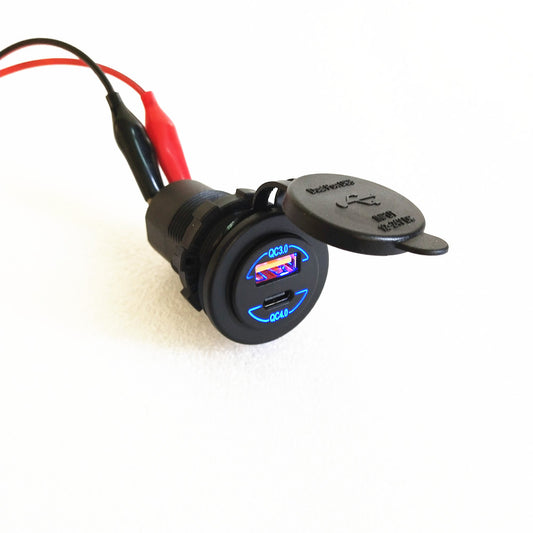 Dual USB Socket PD Type C and QC4.0 12V 24V Car Outlet for Cars Trucks RVs(contact us TO get best pricebefore order)
