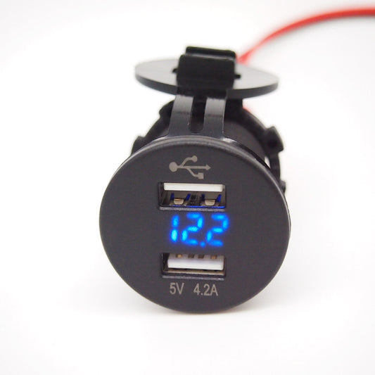 USB Charger Socket with LED Voltmeter for Boat Moto RV(contact us before order)