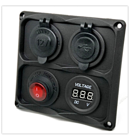 4 in 1 USB C Marine Socket Panel Waterproof Rocker Cigarette Lighter Socket for RV Marine Boat(contact us before order)